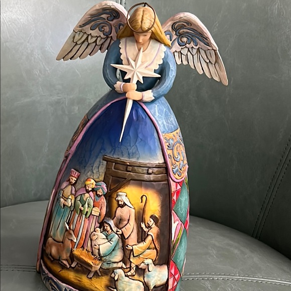 Jim Shores Handcrafted Blue Nativity Angel Figurine - Picture 10 of 12